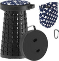 ALEVMOOM 2026 Upgraded 18.1 Collapsible Stool with Cushion &amp Carry Bag 600lbs Max Weight Portable Telescoping Stool More Sturdy Lightweight Retractable Seat Folding Chair for Camping &amp Outd