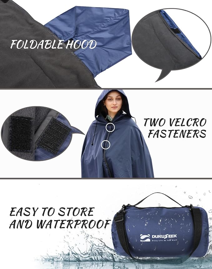 DUKUSEEK Large Waterproof Stadium Blanket for Cold Weather Soft Warm Fleece Camping Blanket Windproof for Outdoor Sporting Events Football GamesNavy Blue