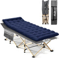 Camping Cot with Mattress 450LBS(Max Load) Portable Folding Outdoor Bed with Carry Bag for Adults Kids Heavy Duty Cot for Traveling Gear Supplier Office Nap Beach Vocation and Home Lounging