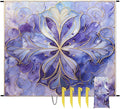 Waterproof Sandproof Beach Blanket 59''×68'' Floral Marbling Polyester Outdoor Picnic Blanket with 4 Stakes &amp Storage Bag for BeachCampingVacation Light Purple