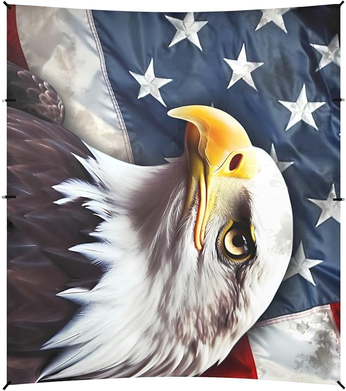 American Flag EagleCamping Sun Shelters 9.2 x 10.5 FT Beach Canopy Tent Sun Shade with Carrying Bag for Camping Trips Fishing Backyard Fun or Picnics 21341001