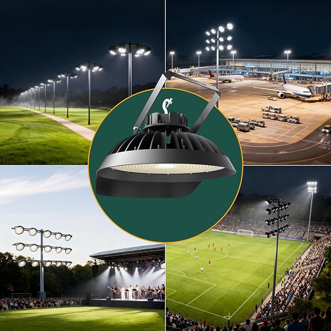 350W LED Stadium Lights Outdoor LED High Mast Light 52500LM AC100-277V IP65 Waterproof 5000K Daylight Commercial Arena Flood Lighting for Sports Fields and Court -2Pack