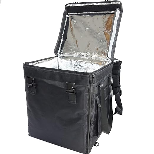 PK-65Abl:10-12 Pizza Delivery backpack Bag 16 L x 12 W x 18 H Open from Top and Side. Insulated Food Delivery Box Insulated Cabinet for Catering Restaurant Delivery Bike Drivers