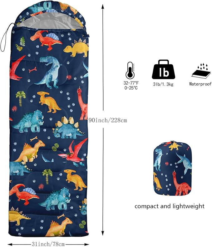 QOOMO Camping Sleeping Bags3 Season Warm &amp Cool WeatherLightweightWaterproof Sleeping Bags for Adults &amp KidsTravelingand OutdoorsCamping Gear Equipment