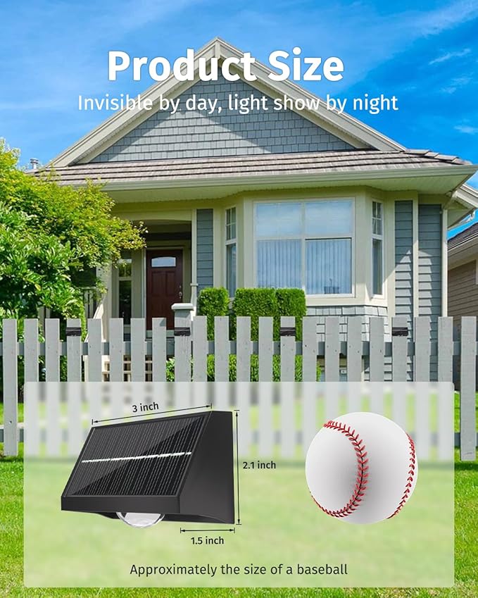 Solar Fence Lights Outdoor Waterproof High Brightness LED Spot Lens Deck Lights 7 Mode Warm &amp Cool White RGB Solar Powered Wall Lighting Decor for Outside Patio Step Backyard Railing Pool - 8 Pack