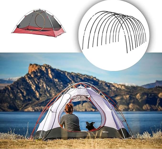 DIY Tent Pole Replacement Tent Pole Greenhouse HoopsTelescopic RodLong Approximately 52ft Diameter - 6.5mm36 Packs for Hiking Camping Backpacking Tent