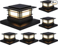 Dynaming 6 Pack Solar Post Cap Lights Outdoor Fence Post Solar Lights Fit for 4x4 5x5 6x6 Vinyl/Wooden Posts High Brightness Warm White SMD LED Lighting Decor for Garden Deck Patio