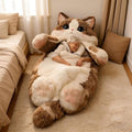 Fluffy Cat Sleeping Bag for Adults Plush Cat Shaped Sleeping Bag for Adults Adorable Cats Envelope Sleeping Bags Washable Warm Blanket for Camping and Home Lounging 68.9x31.5 Inch
