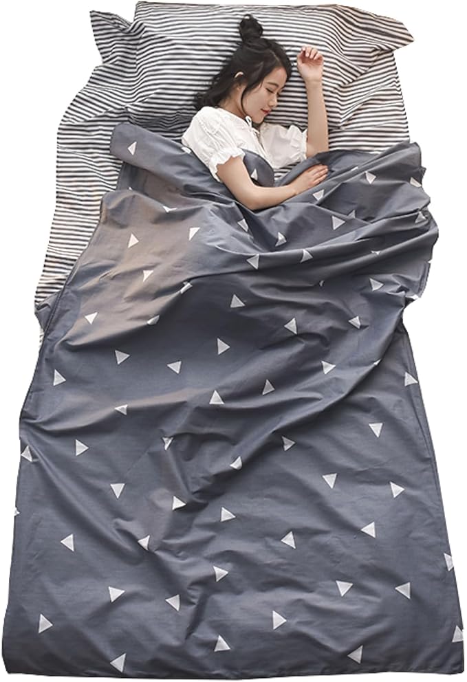 TRIWONDER Sleeping Bag Liner Cotton Camping Travel Sheet Sleep Sack Adult for Hostels Outdoor Picnic Planes Trains