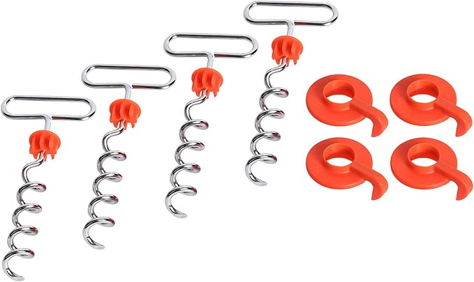 IntelliLeash EZ-Tent-Stayk (4 Pack): Secure Stakes for Tents Canopies &amp More - No Hammer Needed!