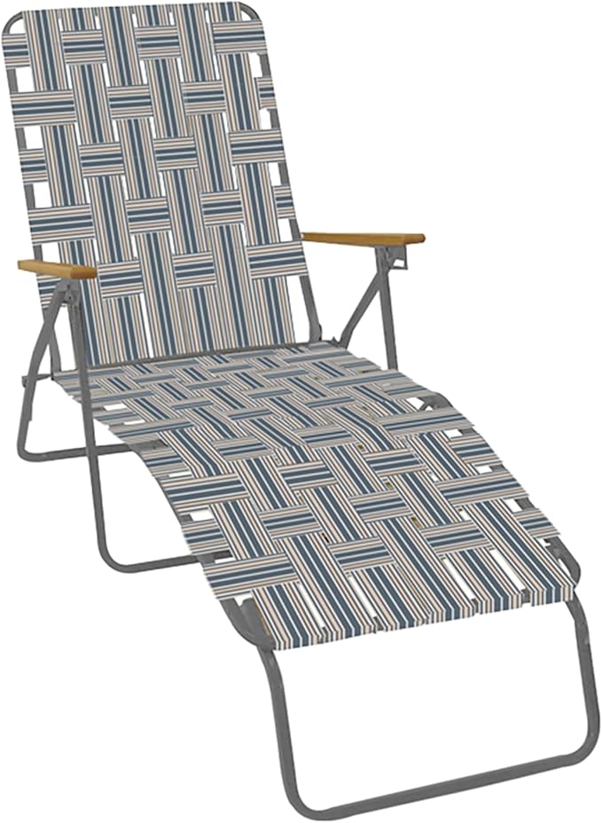 Camp &amp GO 4-Position Folding Web Lawn Chair Outdoor Lounger Multi