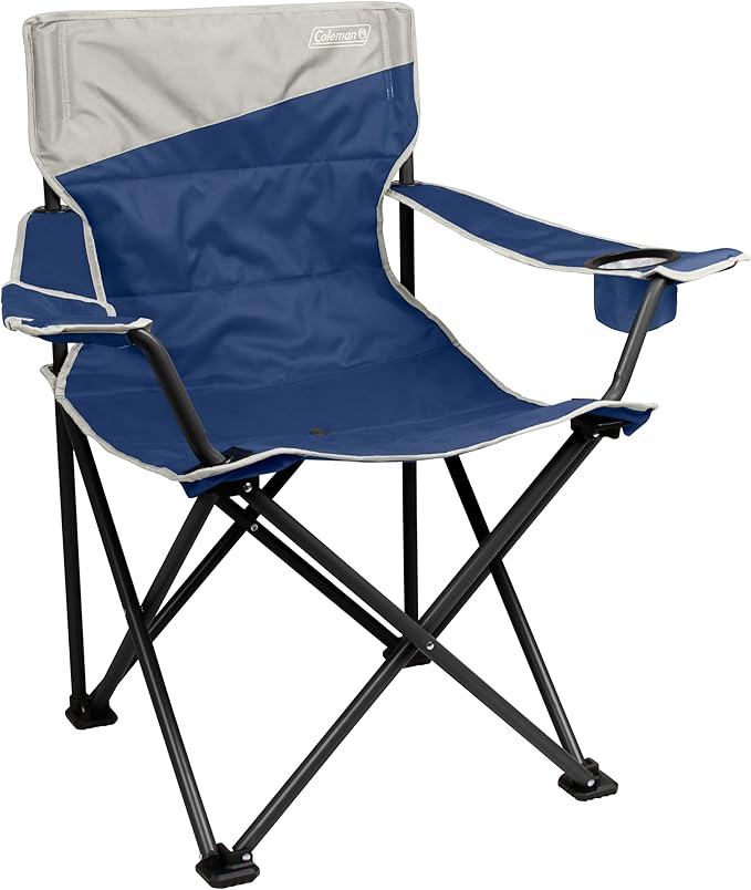 Coleman Big-N-Tall Camping Chair with Cup Holder &amp Side Pocket Water-Resistant XL Outdoor Seat Supports up to 600 lbs Great for Camping Tailgating Firepits Patio &amp More