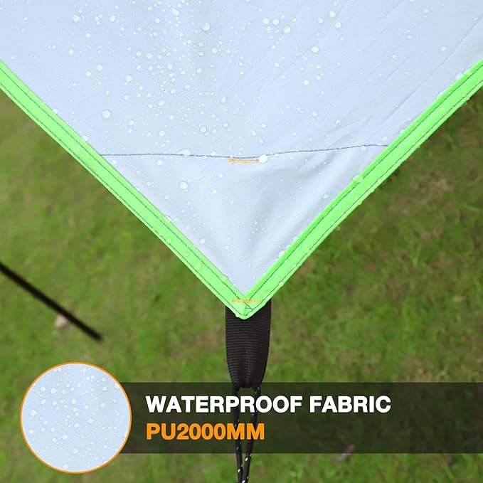 Camping Tarp with Poles Hammock Rain Fly Waterproof &amp Lightweight Tent Tarp Car Awning Sun Shelter Canopy Camping Tent Canopy for Outdoor Party Picnic