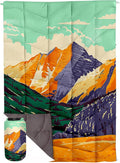 Outdoor Puffy Camping Blanket Lightweight Down Alternative Puffy Printed Camping Large Ultra Warm Hammock Top Quilt Waterproof Blanket for Traveling Picnic Beach Party Cold Weather (Peak)