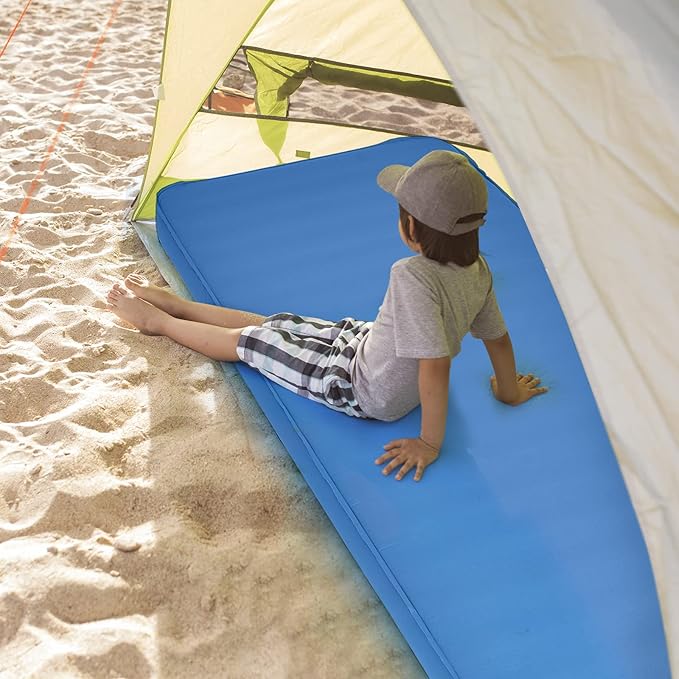 Giantex 4 Inch Self Inflating Camping Mat Blue Waterproof &amp Durable TPU Material Portable &amp Lightweight Design