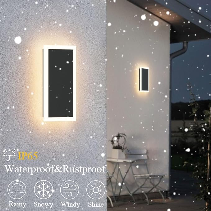 Modern LED Outdoor Wall Sconce 3000K 18W LED Outdoor Wall Mount Light Anti Rust Porch Light IP65 Waterproof Exterior Sconce for PorchFront DoorPatio