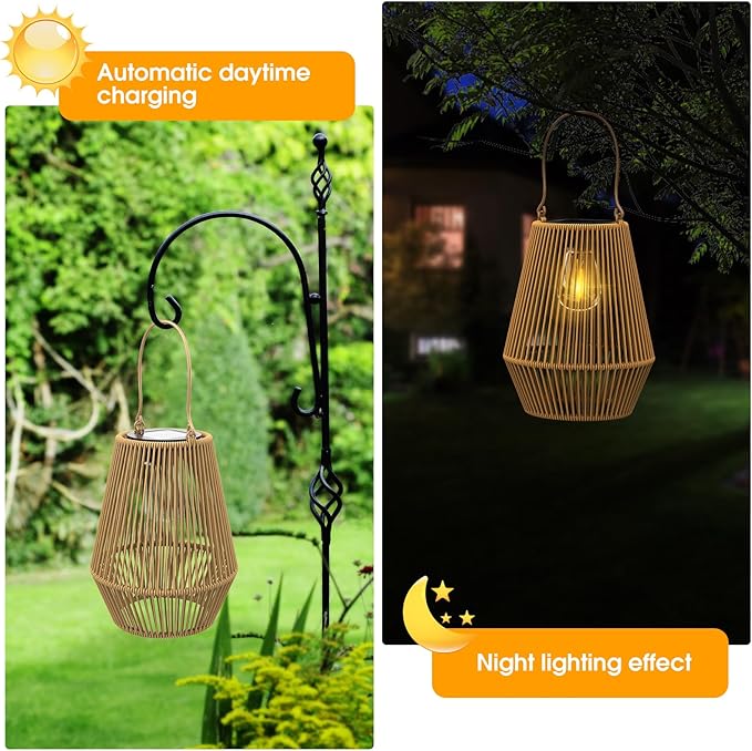 Solar Lanterns KagoLing Solar Lanterns Outdoor Waterproof Gifts for Women Hanging Lights Outdoor Christmas Lamp Lights Decoration for Outside GardenYardPatioPorchTreesLawnPathway Decor 2 Pack