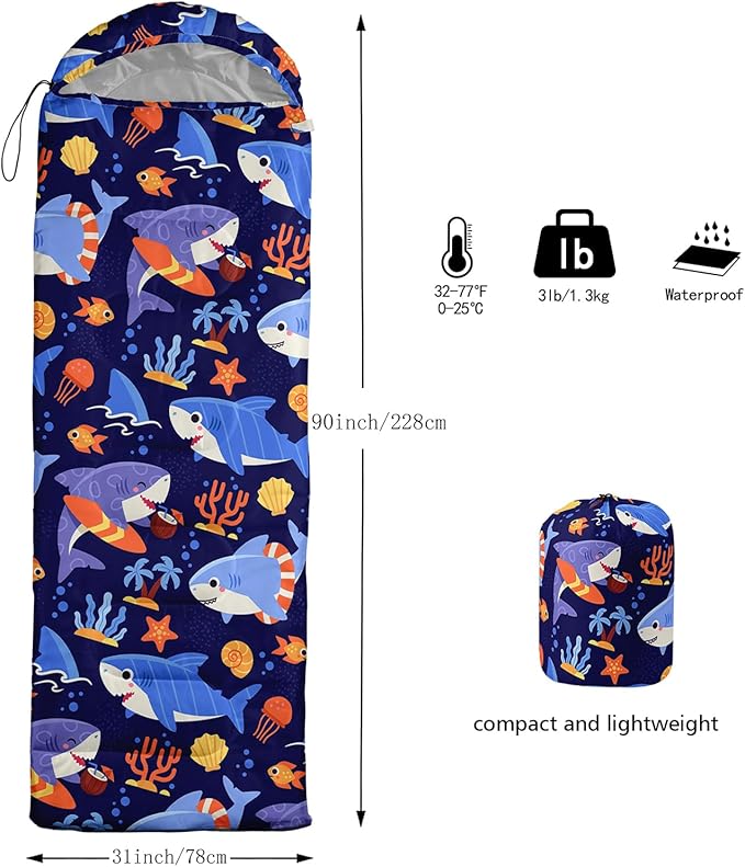 QOOMO Camping Sleeping Bags3 Season Warm &amp Cool WeatherLightweightWaterproof Sleeping Bags for Adults &amp KidsTravelingand OutdoorsCamping Gear Equipment
