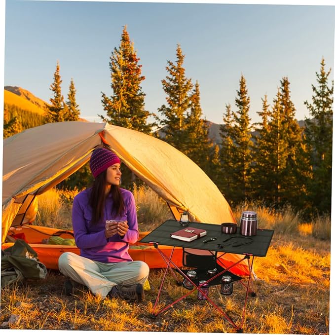 PRETYZOOM Versatile Outdoor Folding Camping Table 73x55x53cm Sturdy Picnic Beach Table