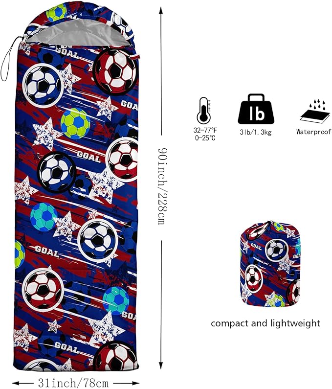 QOOMO Camping Sleeping Bags3 Season Warm &amp Cool WeatherLightweightWaterproof Sleeping Bags for Adults &amp KidsTravelingand OutdoorsCamping Gear Equipment