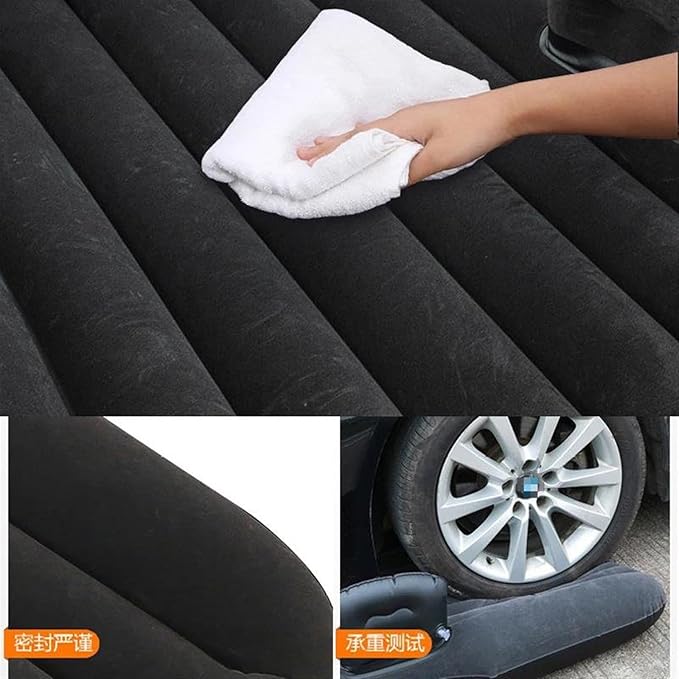 Inflatable Car Mattress SUV Back Seat Inflatable Bed Outdoor Camping Inflatable Mat Thick Flocked PVC Material 72 Hours Leak-Proof Test (Five)