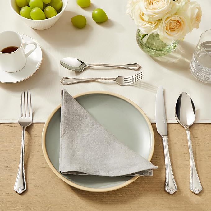 KINGSTONE Silverware Set 20-piece 18/10 Stainless Steel Flatware Set Cutlery Set for 4 for Kitchen Home Wedding Party Mirror Polished and Dishwasher Safe Featured Gifts