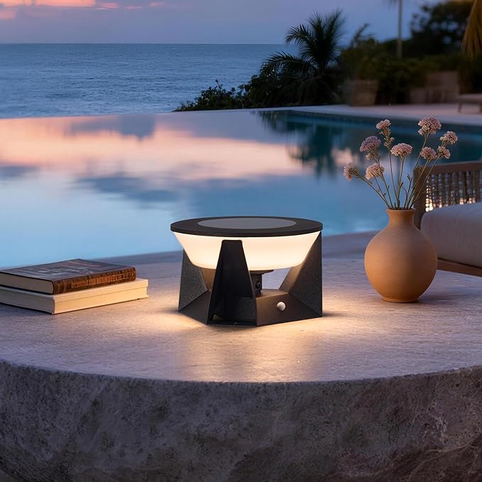 IP54 Solar Lanterns Outdoor Waterproof 7.09 Smart Corner Floor Lamp Modern 3000K Dimmable Outdoor Solar Lanterns LED Warm Light Floor Lamp Remote Control Outside Flooring Lights for Patio