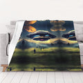 UFO Landing Blanket.Super Soft Flannel Blanket 80x60 inches 100% Polyester for Warmth Perfect for beds Sofas and Camping.