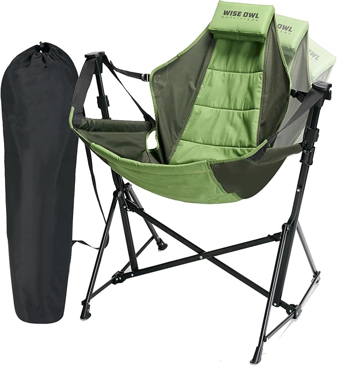 Wise Owl Outfitters Hammock Chair for Adults – Comfortable Portable Folding Rocking Camping Chair with Carry Bag – Great for Lawn Campsite &amp Outdoors