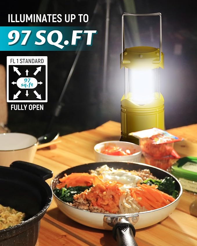 Lichamp 4 Pack LED Camping Lanterns Battery Powered Camping Lights LED Collapsible Flashlight Portable Emergency Supplies Kit A4YL