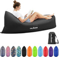 Portable Inflatable Lounger for Beach &amp Camping – Self-Inflating Air Couch Beach Sofa and Outdoor Lounge Chair for Relaxation and Comfort