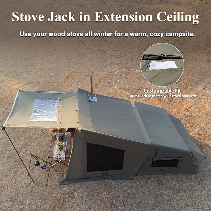 TOMOUNT Inflatable Canvas Tent with PumpEasy Setup Blow Up Tent for Camping