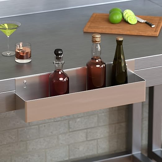Stainless Steel Single Tier Speed Rail Liquor Rack Speed Rack Bottle Holder - 22 Inch