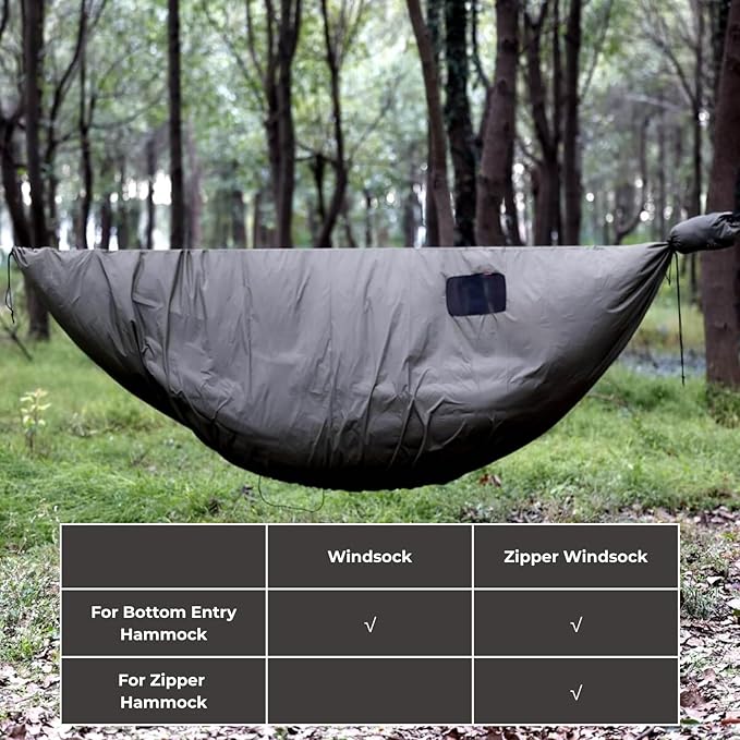 Onewind Premium Hammock Wind Sock Hammock end Wind Block Lightweight and Wind-Resistant Underquilt Protector for Winter and Cold Weather Protection Backpacking OD Green