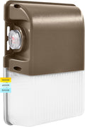LUXRITE 15/20/25W LED Wall Pack Light with Photocell 3CCT 3000K/4000K/5000K1800/2400/3000LM Selectable Dusk to Dawn LED Outdoor Lighting IP65 Waterproof 120-277V Dimmable Frosted Lens