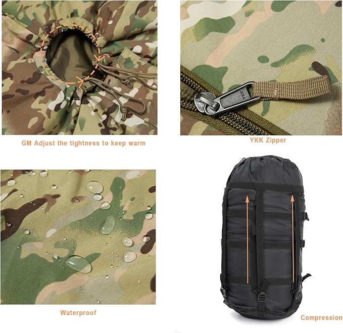 MT Military Army Force Defence 4 &amp Tropen Patrol Mummy Sleeping Bags with Bivy Cover Compression Sack Modular Sleeping System 2.0 for Cold Weather