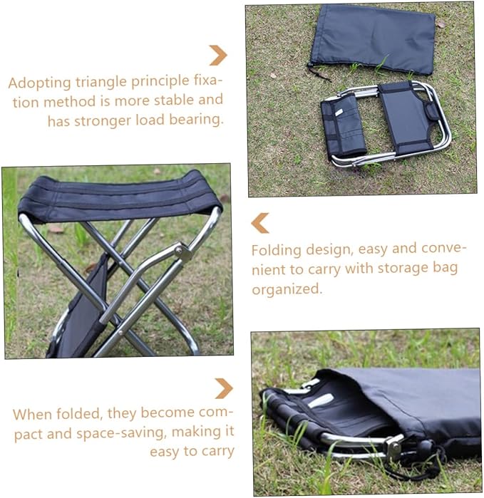balacoo Portable Camping Stool Outdoor Folding Chair Strong Load-Bearing Principle Easy to Carry Sports Outdoors