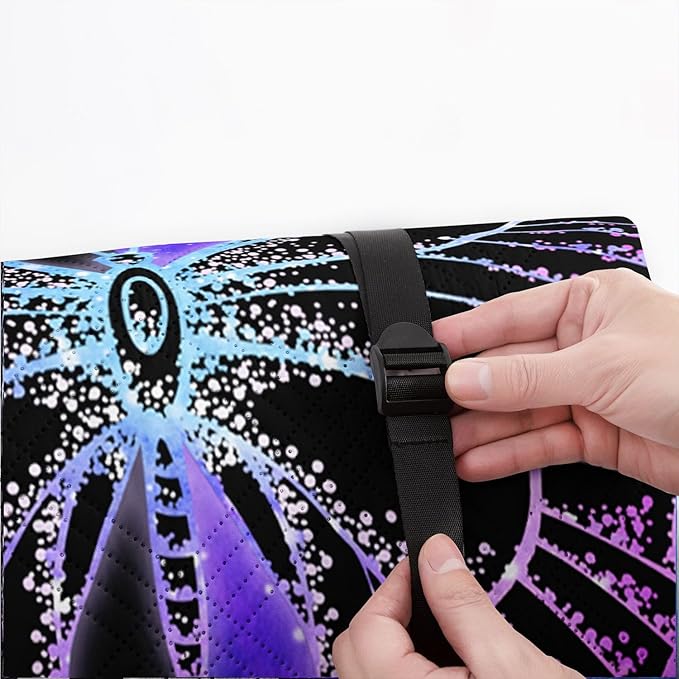 Outdoor Picnic Blanket Portable Ultrasonic Waterproof Picnic Mat Symmetrical Butterfly Printed Camping Beach Mat for Sand and Wet Grass Hiking (Symmetrical Butterfly1 L)