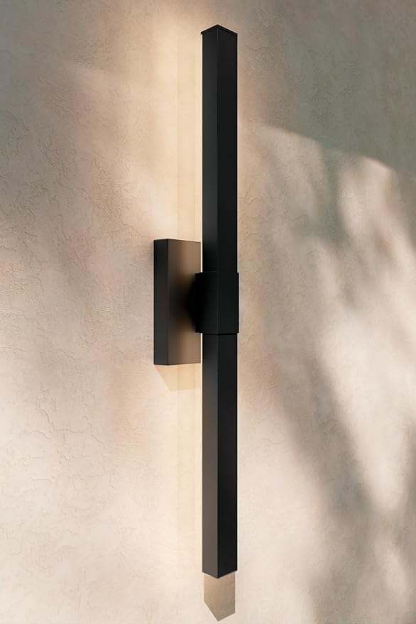 Kichler Nocar LED Textured Black Modern Garage or Patio Outdoor Wall Light for Outdoor Walls Exterior Doors Garage Porch or Patio Walls 30