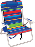 RIO beach Big Boy 4-Position 13 High Seat Backpack Beach or Camping Folding Chair Pop Surf Stripes