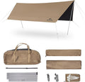 Naturehike Cloud Skies Camping Tent Tarp with Poles Waterproof PU 18000mm+ Rain Shelter Anti-UV UPF2000+ Camping Sun Shelter Canopy