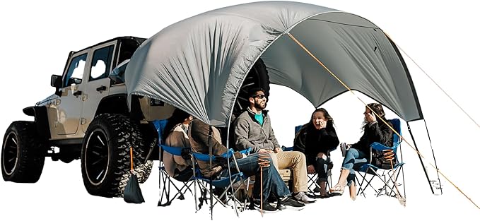 Trail Gear Oasis 2-in-1 Rain Cover &amp Tailgate Shade for Jeep Wrangler – Waterproof Easy Setup Fits 2-Door &amp 4-Door Models