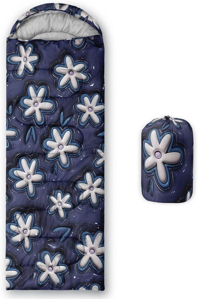 Kids Sleeping Bag for Boys Girls3D Pink Stars Print-Lightweight Warm Portable Outdoor Indoor-Waterproof Cold Weather Resistant Sleeping Bag for Camping Hiking