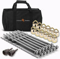 GROUNDGRABBA Screw in Tent Stake for Normal to Hard Ground | Premium Drill Driven Ground Anchor Earth Screws | 12X Pro Stakes 12X Closed Hooks 1x Masonry Drill Bit 1x Carry-All Bag
