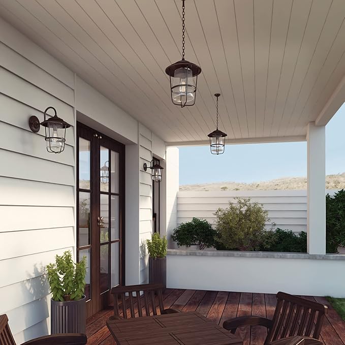 Capital Lighting 9602OB Creekside Seeded Glass Outdoor Wall Sconce 1-Light 100 Watt 16 H x 11 W Old Bronze