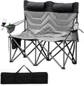 Heavy Duty Oversized Camping Chair for 2 Person Padded Loveseat Chair with High Back Support &amp Headrest 700 LBS Support for Adult Outdoor Folding Chair for Beach Fishing Backyard