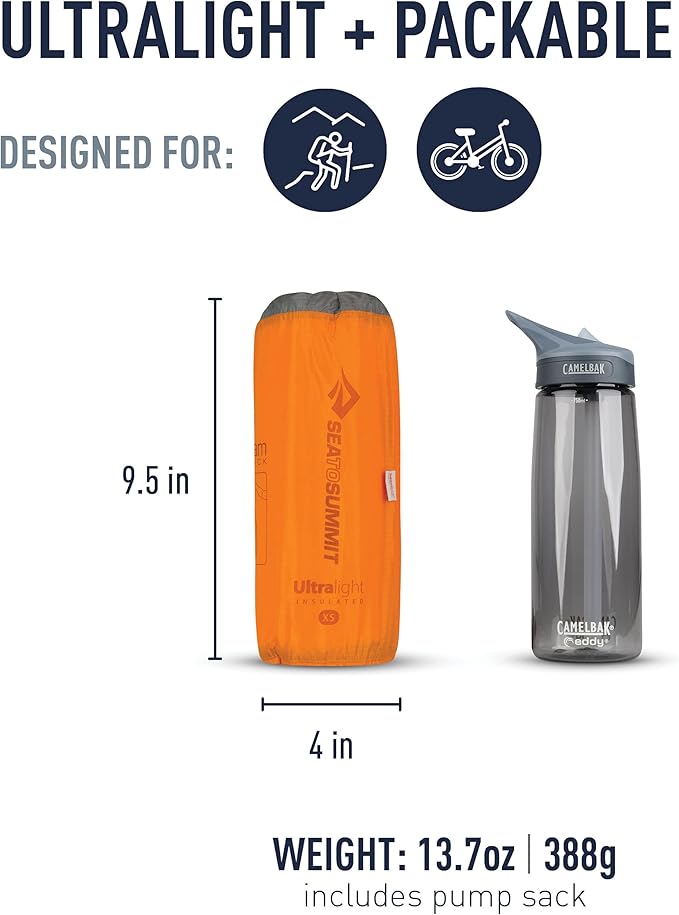 Sea to Summit Ultralight Insulated Backpacking Sleeping Pad X-Small (50 x 21.5 x 2 inches)