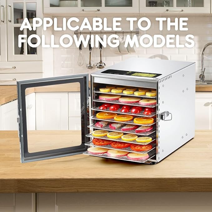 316 8pcs Stainless Steel Dehydrator Tray 9.84in Food Dehydrator Trays 8 Pack Fruit Dryer Trays BPA-Free Food Dryer Accessories