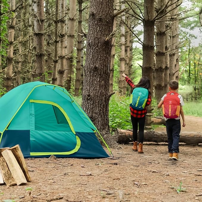 Youth 2-Person Camping Tent - Blue/Green Color