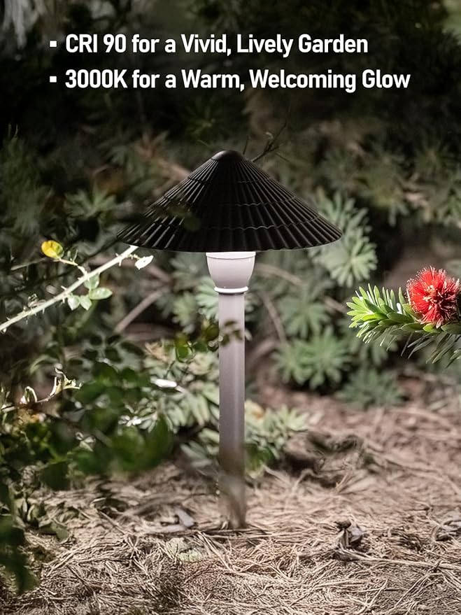 LEONLITE 12-Pack LED Low Voltage Landscape Lights 3W Cast-Aluminum 12-24V Pathway Light 5000K Daylight Waterproof Path Lights ETL Listed Landscape Lighting Wired for Yard Lawn Bronze